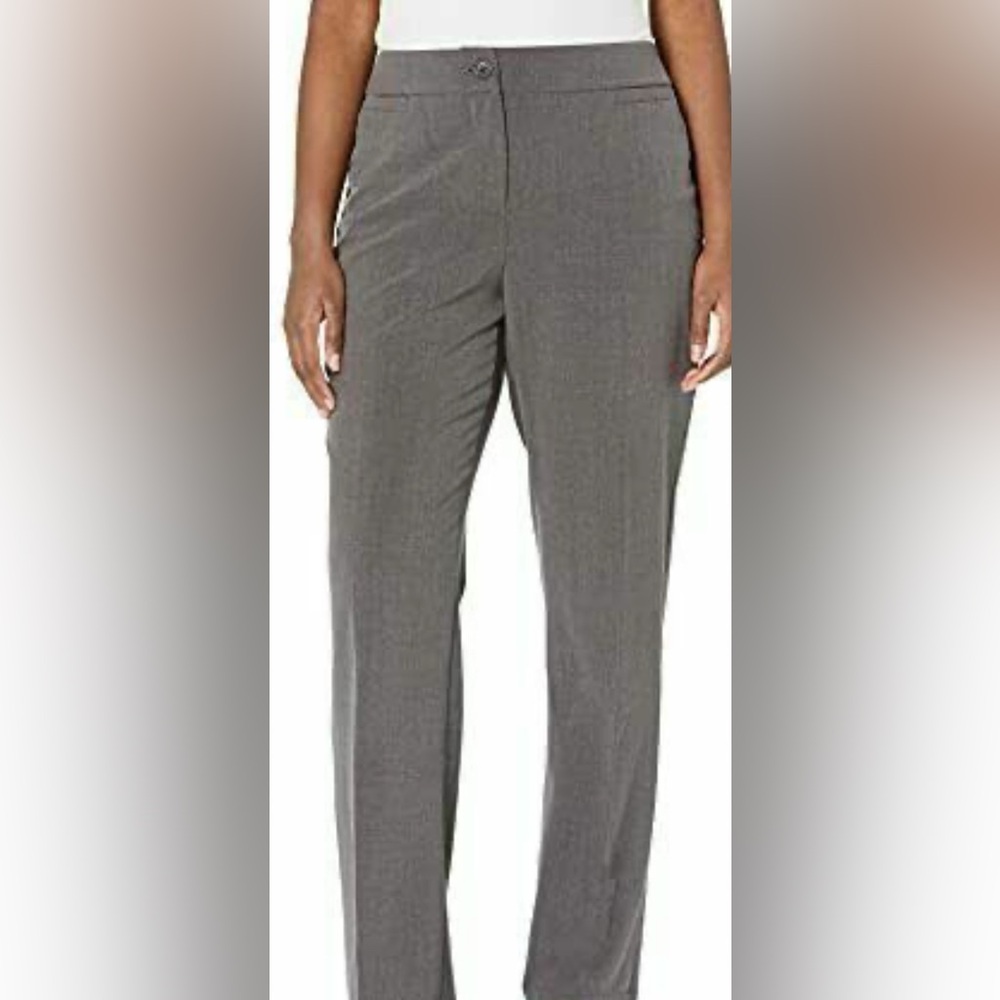 Briggs Slimming Solution Charcoal Gray Plussize Dress Pant Perfect Fit Waistband